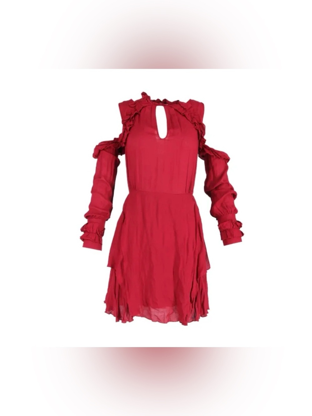 IRO Hanie ruffle-detail cold-shoulder mini dress